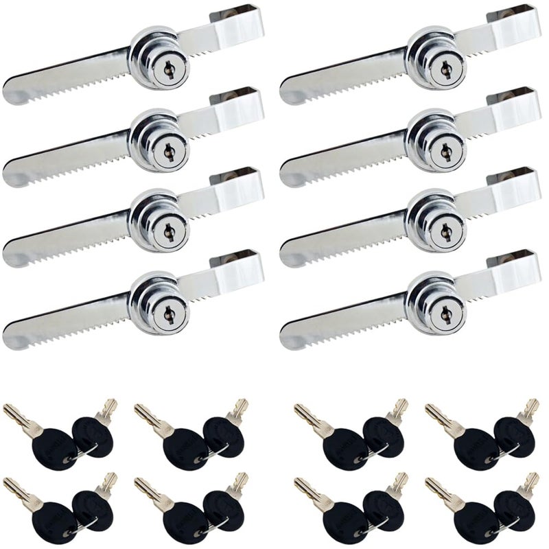 WOOCH Sliding Glass Door Ratchet Lock with Chrome Finish, Keyed Alike Showcase Display - 8 Pack - Image 1
